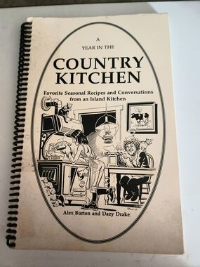 Spiral Bound VTG Country Kitchen Cookbook  Recipe Book Illustrated Mud Bay BC